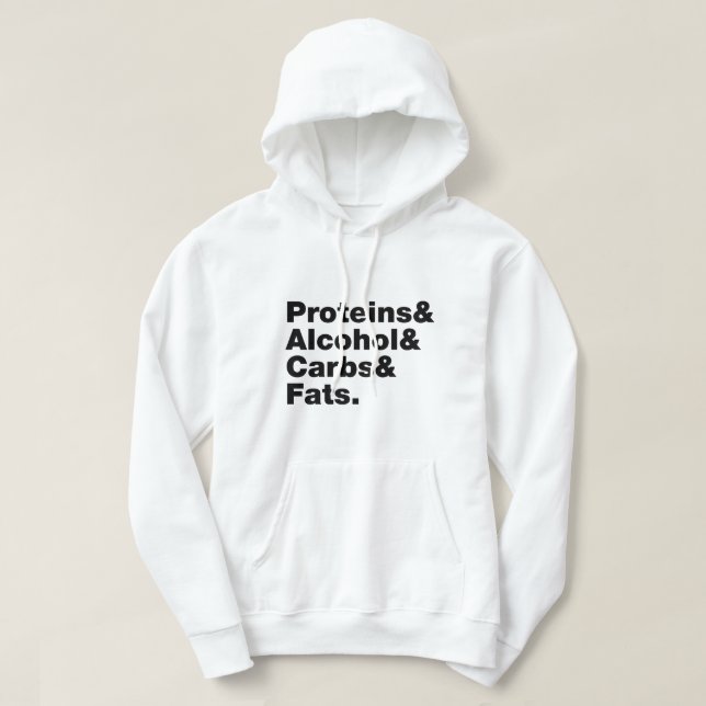 Macronutrients. Proteiner, alkohol och karboner oc Hoodie (Design framsida)