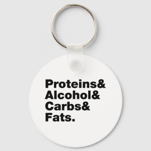 Macronutrients. Proteiner, alkohol och karboner oc Nyckelring