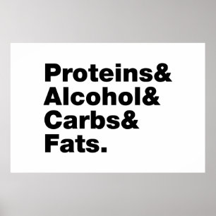 Macronutrients. Proteiner, alkohol och karboner oc Poster