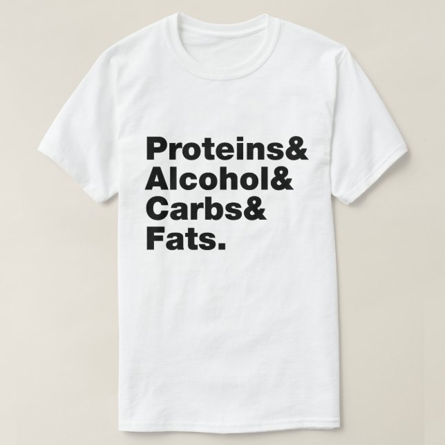 Macronutrients. Proteiner, alkohol och karboner oc T Shirt (Design framsida)