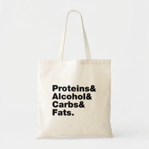 Macronutrients. Proteiner, alkohol och karboner oc Tygkasse