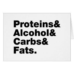 Macronutrients Proteins & Alcohol & Carbs & Tjocka Hälsningskort