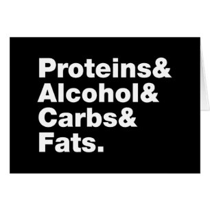 Macronutrients Proteins & Alcohol & Carbs & Tjocka Hälsningskort