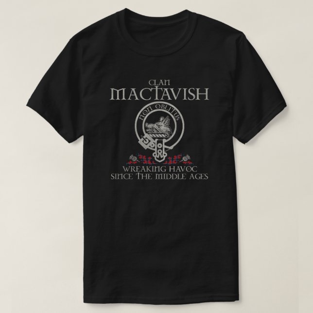 MacTavish Klan vapensköld Scottish surname tartan  T Shirt (Design framsida)