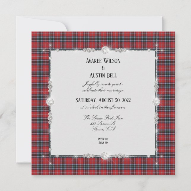 MacTavish Scottish Tartan Wedding bjudande Inbjudningar (Framsida)