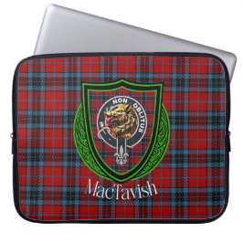 MacTavish skotska klan tartan och vapensköld Laptop Fodral