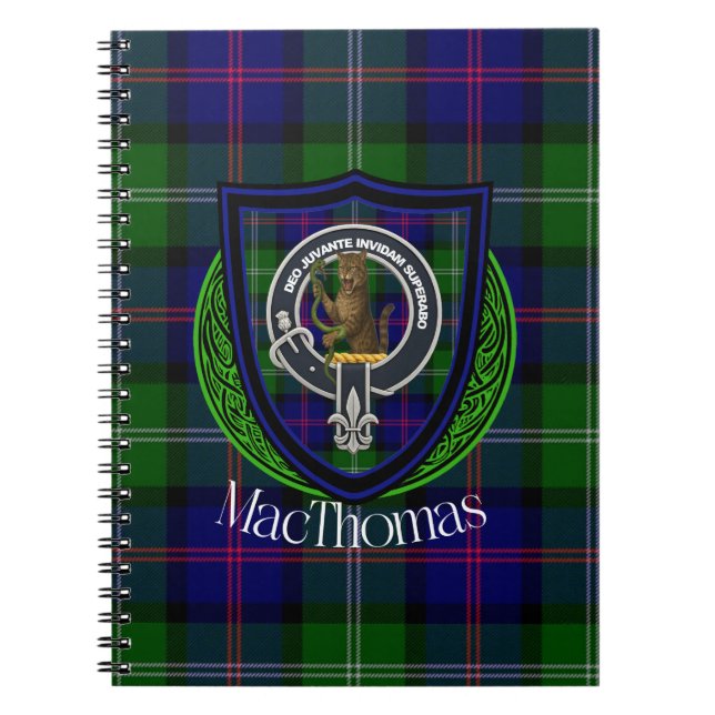 MacThomas Scottish Clan Tartan & Crest Anteckningsbok (Framsidan)