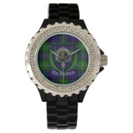 MacThomas Scottish Clan Tartan & Crest Armbandsur