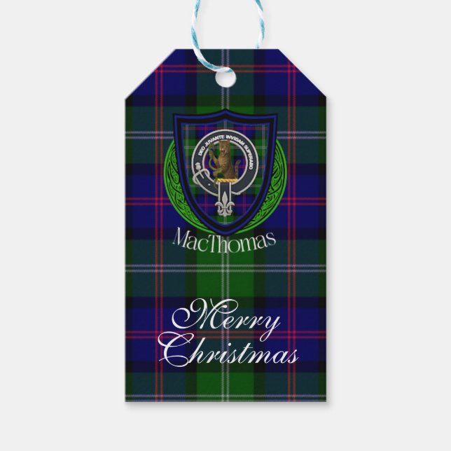 MacThomas Scottish Clan Tartan & Crest Presentetikett (Framsidan)