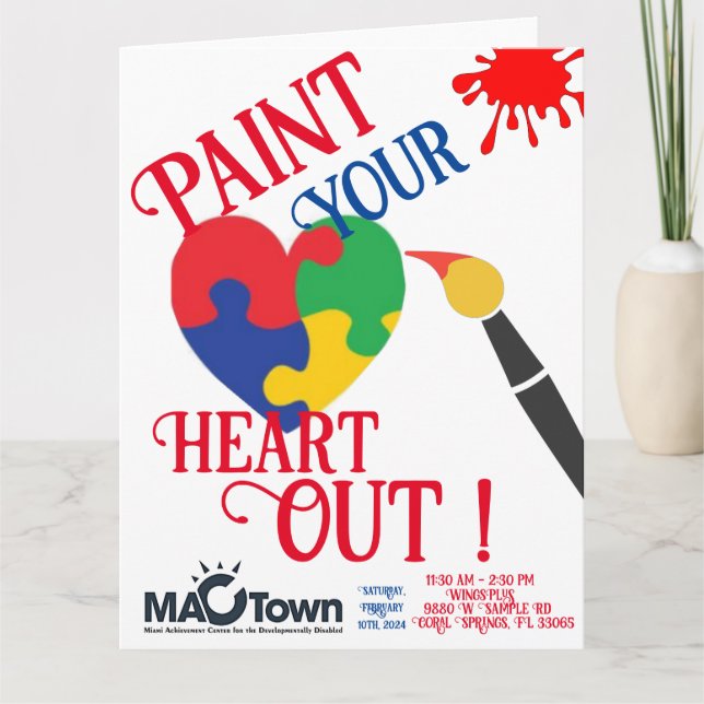MACTown Paint Your Heart Out Card Tack Kort (Framsida)
