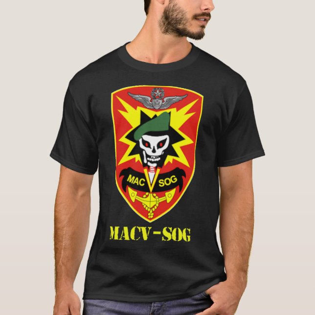 MACV-SOG Army Unit Patch Fullt Färg Vietnam Vetera T Shirt (Framsida)