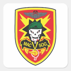 MACV-SOG FYRKANTIGT KLISTERMÄRKE