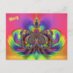 MACY ~ 3D Design Mönster ~ Multi Färg Vykort