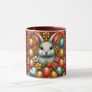 MACY ~ PÅSKHARE Eggs Flowers ~ Mugg