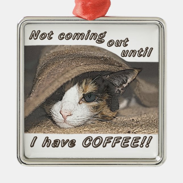 Macy vill också ha kaffe julgransprydnad metall (Framsidan)