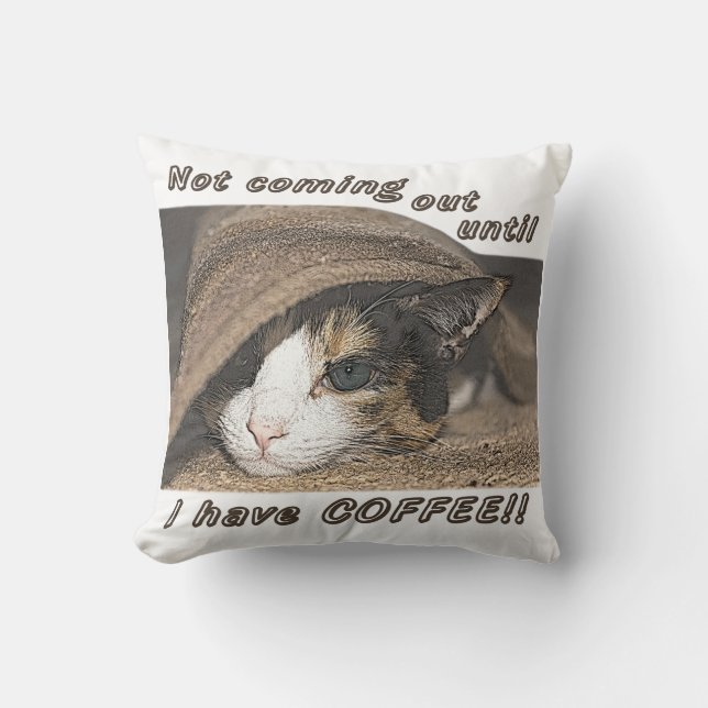 Macy vill också ha kaffe kudde (Framsida)