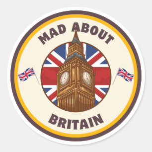 Mad about Britain Big Ben Sticker Runt Klistermärke