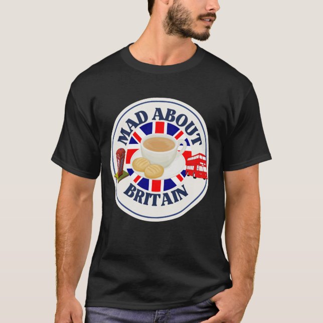 Mad about Britain Mörk T Shirt (Framsida)