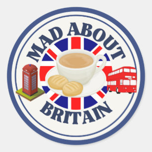 Mad about Britain Sticker Runt Klistermärke