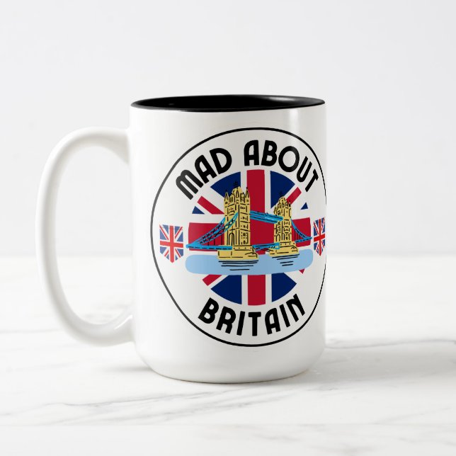 Mad about Britain Torn Bridge Två-Tonad Mugg (Vänster)