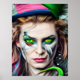 Mad AI genererad Hatter Alice Thavier Poster