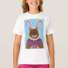 Mad Cat in Bunny Ears Easter  T Shirt