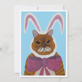 Mad Cat in Bunny Ears Invitation Inbjudningar