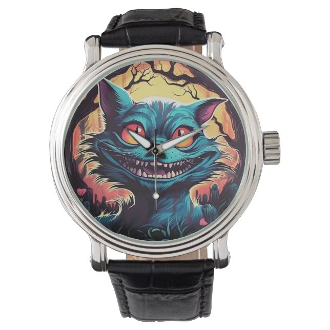 Mad Cheshire Cat Alice i Wonderland Armbandsur (Framsida)