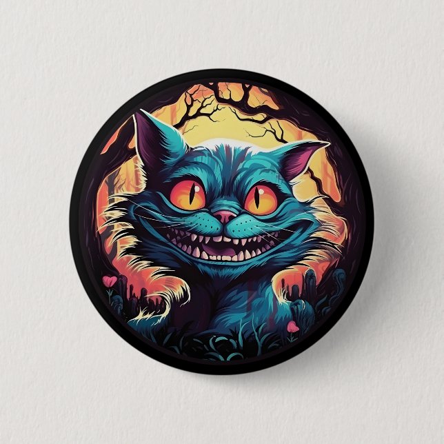 Mad Cheshire Cat Alice i Wonderland Knapp (Framsida)