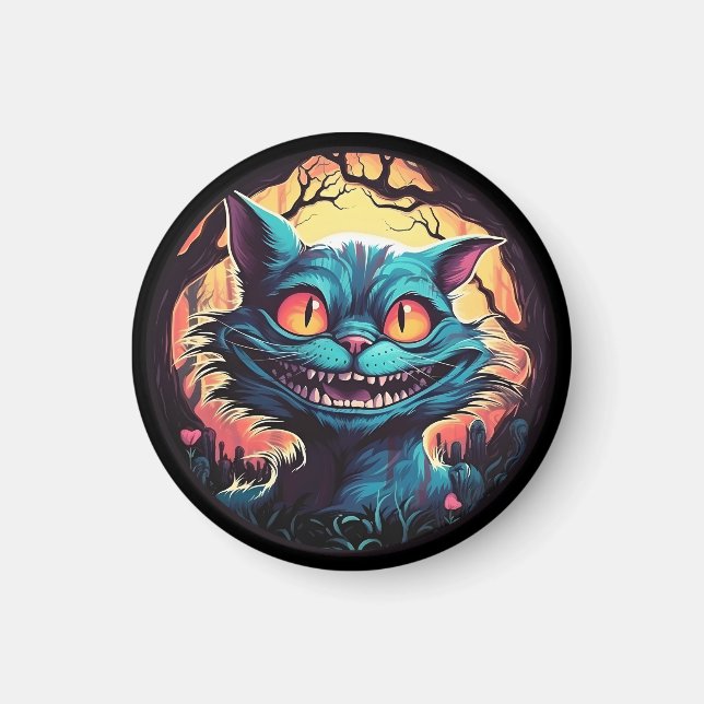Mad Cheshire Cat Alice i Wonderland Magnet (Framsidan)
