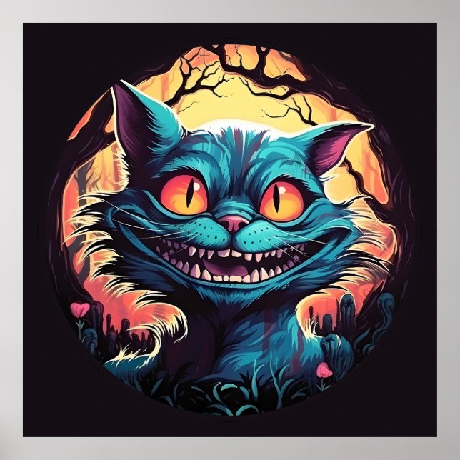 Mad Cheshire Cat Alice i Wonderland Poster (Framsidan)