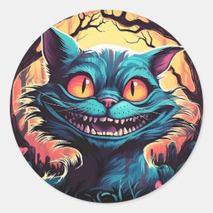 Mad Cheshire Cat Alice i Wonderland Runt Klistermärke