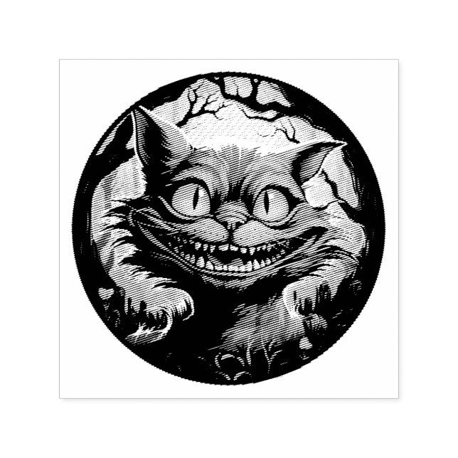 Mad Cheshire Cat Alice i Wonderland Självfärgande Stämpel (Design)