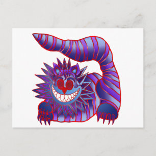 Mad Cheshire Cat Fire Vykort