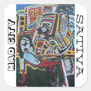 MAD CITY SATIVA FYRKANTIGT KLISTERMÄRKE