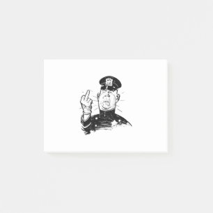 Mad Cop Vänd fågeln Post-it Block