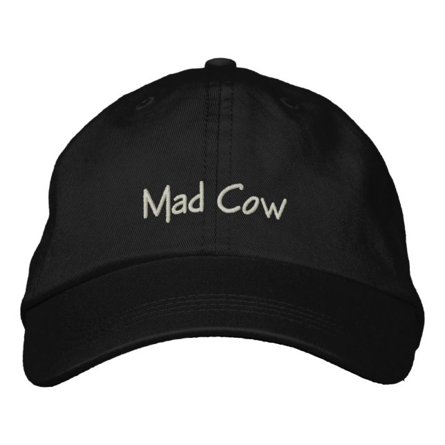 Mad Cow Funny Cap / Hat Broderad Keps (Framsida)