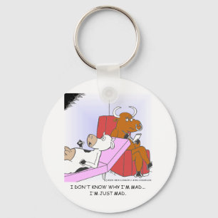 Mad Cow in Therapy Funny Gifts & Collectibles Nyckelring