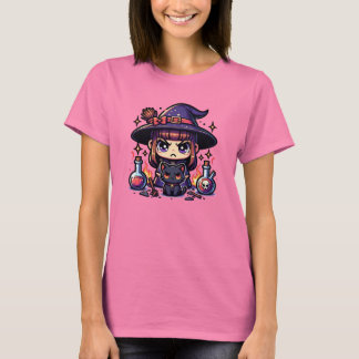 Mad Cute Witch och Black Kattunge T Shirt