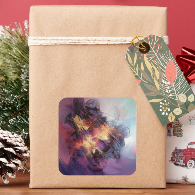 Mad finare fyrkantigt klistermärke (Semester)