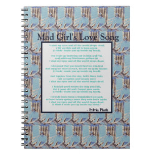 Mad Girl's Kärlek Sång av Sylvia Plath Clipboard Anteckningsbok