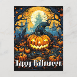 Mad Glowing Pumpkin | HAPPY HALLOWEEN Vykort