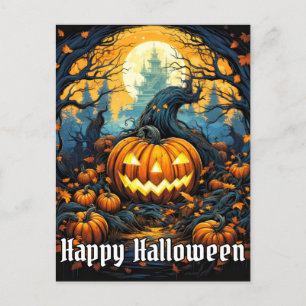 Mad Glowing Pumpkin   HAPPY HALLOWEEN Vykort