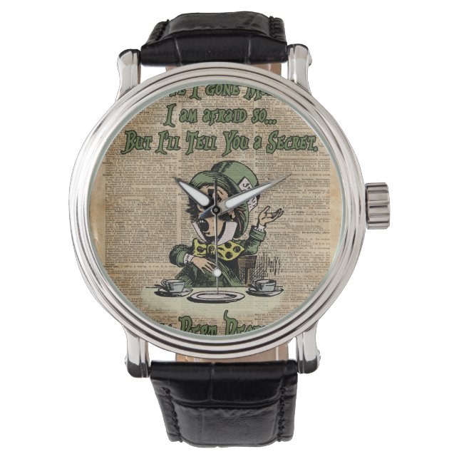 Mad Hatter,Alice i underlandet,Offert Vintage Art Armbandsur (Framsida)