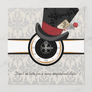 Mad Hatter Alice i Wonderland bröllopsinbjudan Inbjudningar