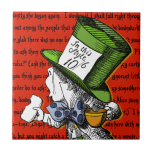 Mad Hatter Alice i Wonderland Kakelplatta