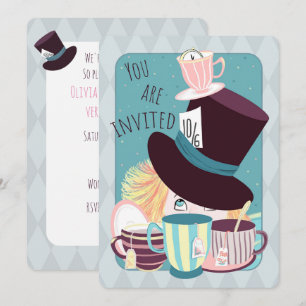 Mad Hatter Birthday Tea Party Julkort