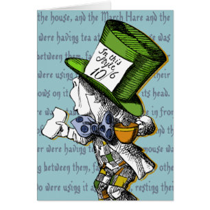 Mad Hatter Blank Greeting Card Hälsningskort