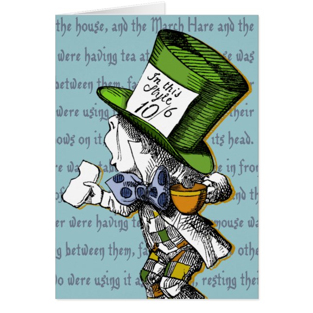 Mad Hatter Blank Greeting Card Hälsningskort (Framsidan)