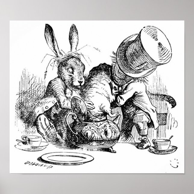 Mad Hatter, Dormus och March Hare Poster (Framsidan)
